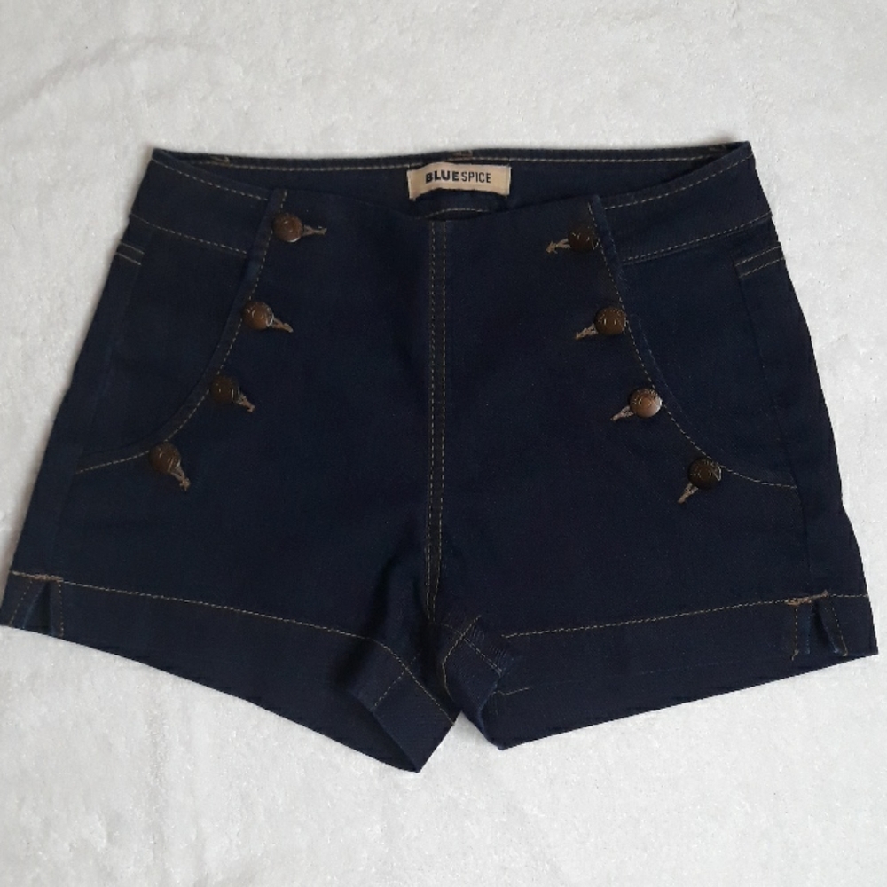 Blue Spice High Waist Jean Shorts